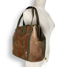 Load image into Gallery viewer, Vintage Springbok Structured Bag with Khaki Leather
