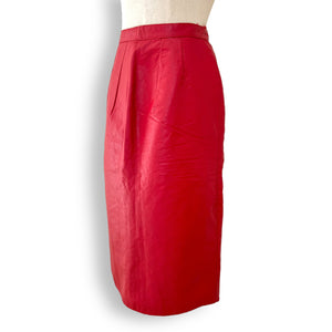 Vintage Cherry Red Leather skirt