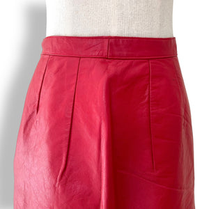 Vintage Cherry Red Leather skirt