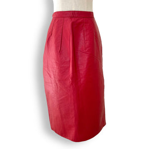 Vintage Cherry Red Leather skirt