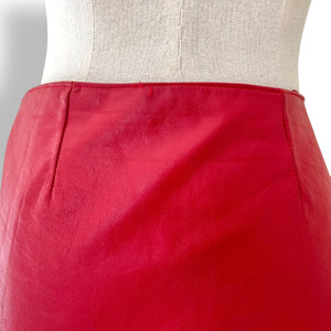 Vintage Cherry Red Leather skirt