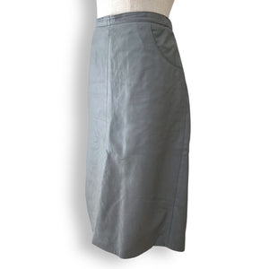 Vintage Grey Leather Skirt