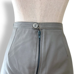 Vintage Grey Leather Skirt