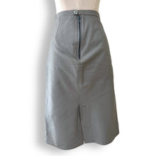 Load image into Gallery viewer, Vintage Grey Leather Knee Length Skirt

