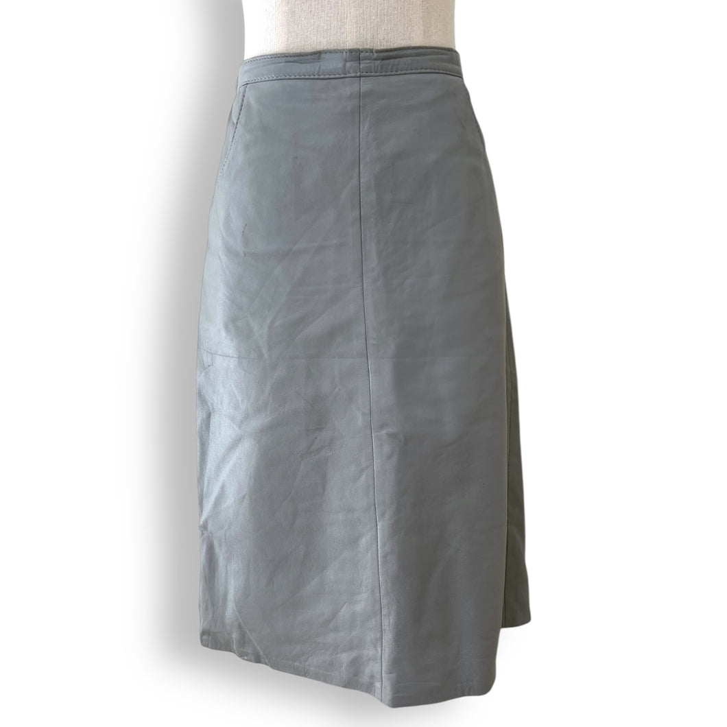 Vintage Grey Leather Skirt