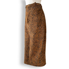 Load image into Gallery viewer, Vintage Leopard Print Suede Midi Skirt
