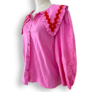 Precious Pink Dog Collar Blouse by Me&B