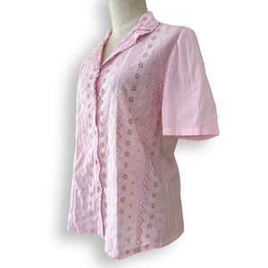 Vintage Anglaise Pink Cotton Blouse