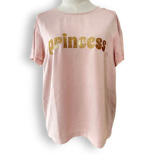 Load image into Gallery viewer, Luxe Sheer Tshirt with Upcycled Princess Applique
