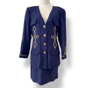 Vintage Emanuel Ungaro Navy Suit Set