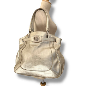 Aigner Champagne Gold Structured Tote