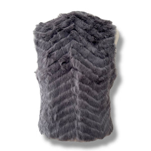 Vintage Grey Rabbit Fur Vest