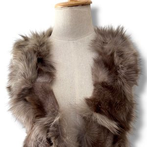Vintage Rabbit Fur Gilet with Knit Back