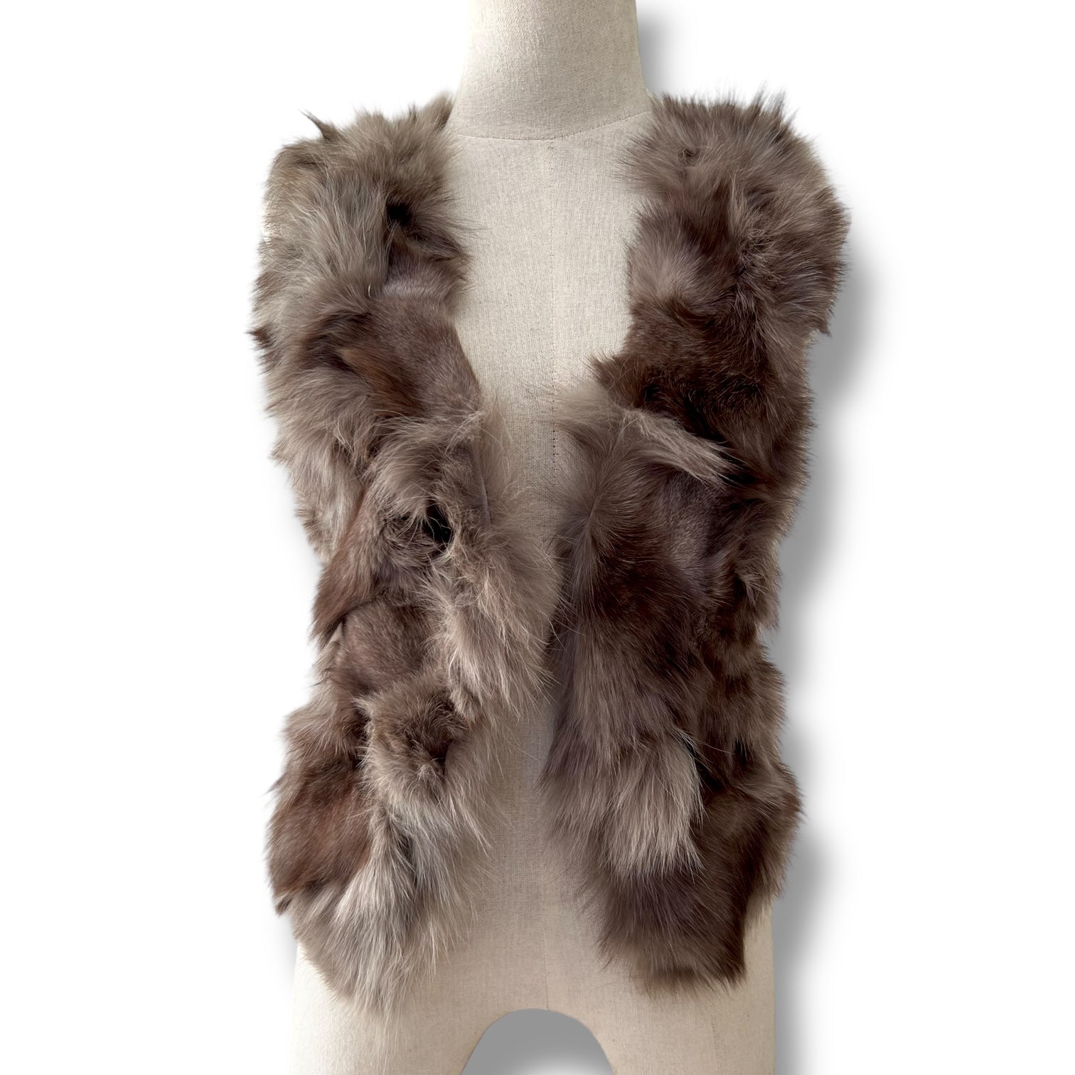US ORIGINAL】Animal Fake Fur HuntingVest Mens Long Fox Fur Vest