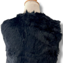 Load image into Gallery viewer, Black Rabbit Fur Gilet with Beaded Detail
