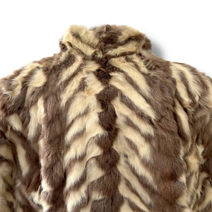 Vintage Striped Fur Jacket