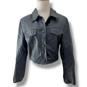 Vintage Cropped Leather Jacket