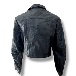 Vintage Cropped Leather Jacket
