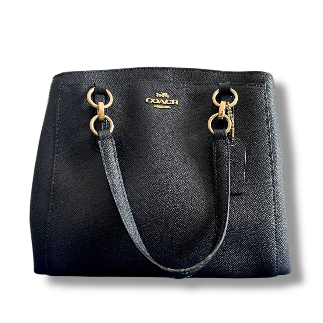 Navy Coach Minetta Saffiano Leather Tote
