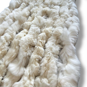 Vintage White Rabbit Fur Scarf