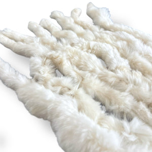Vintage White Rabbit Fur Scarf