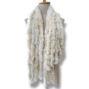 Vintage White Rabbit Fur Scarf