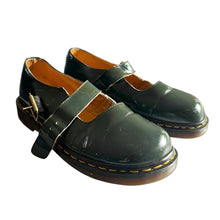 Load image into Gallery viewer, Vintage Dr. Martens Mary Janes in Forest Green Patent (Made in England)
