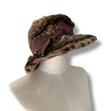 Load image into Gallery viewer, Vintage Bigel Bruxelles Spotted Fur Hat with Grosgrain Bow
