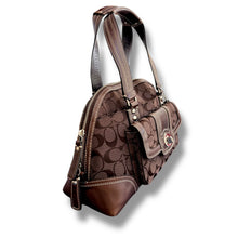 Load image into Gallery viewer, Coach Signature Soho Bowler Satchel – Chocolate Monogram

