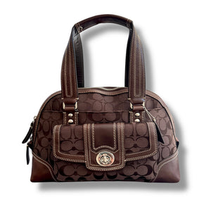 Coach Signature Soho Bowler Satchel – Chocolate Monogram