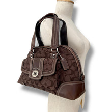 Load image into Gallery viewer, Coach Signature Soho Bowler Satchel – Chocolate Monogram
