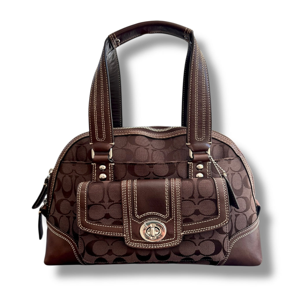 Coach Signature Soho Bowler Satchel – Chocolate Monogram