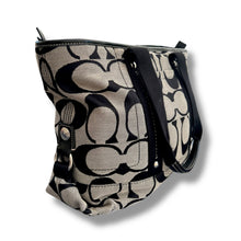 Load image into Gallery viewer, Coach Black &amp; Grey Signature Jacquard Tote
