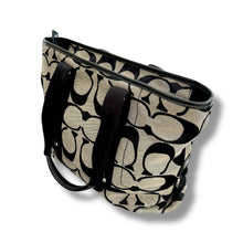 Load image into Gallery viewer, Coach Black &amp; Grey Signature Jacquard Tote
