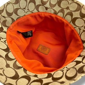 Coach Monogram Canvas Bucket Hat with Leather Trim – M/L