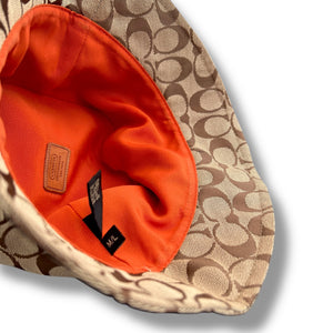 Coach Monogram Canvas Bucket Hat with Leather Trim – M/L