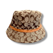 Load image into Gallery viewer, Coach Monogram Canvas Bucket Hat with Leather Trim – M/L
