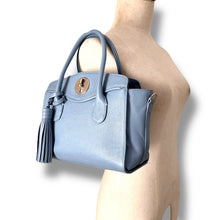 Load image into Gallery viewer, Madame Hiroko Powder Blue Leather Tote
