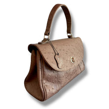 Load image into Gallery viewer, Vintage Ostrich Skin Top-Handle Bag
