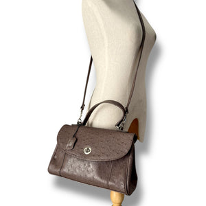 Vintage Ostrich Skin Top-Handle Bag