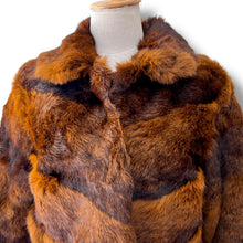 Load image into Gallery viewer, Vintage Rabbit Fur Coat in Auburn and Chocolate Hues
