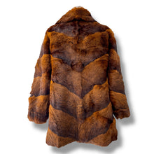 Load image into Gallery viewer, Vintage Rabbit Fur Coat in Auburn and Chocolate Hues
