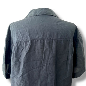 Late ‘90s Silk Button-Up in Washed Charcoal