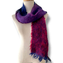 Load image into Gallery viewer, Vintage Mohair Scarf in Purple, Plum &amp; Fuchsia Tones
