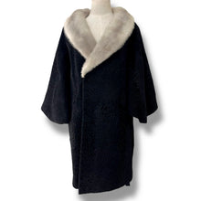 Load image into Gallery viewer, Vintage Black Persian Lamb Coat with Pale Mink Collar
