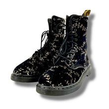 Load image into Gallery viewer, Vintage Doc Martens 1490 10-Eye Boots in Midnight Blue Floral Velvet
