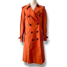 Load image into Gallery viewer, Burberry London Burnt Orange Cotton Trench with Nova Check Collar
