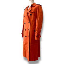 Load image into Gallery viewer, Burberry London Burnt Orange Cotton Trench with Nova Check Collar
