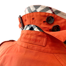 Load image into Gallery viewer, Burberry London Burnt Orange Cotton Trench with Nova Check Collar
