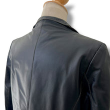 Load image into Gallery viewer, Vintage Balmain Paris Black Leather Blazer with Topstitch Detail
